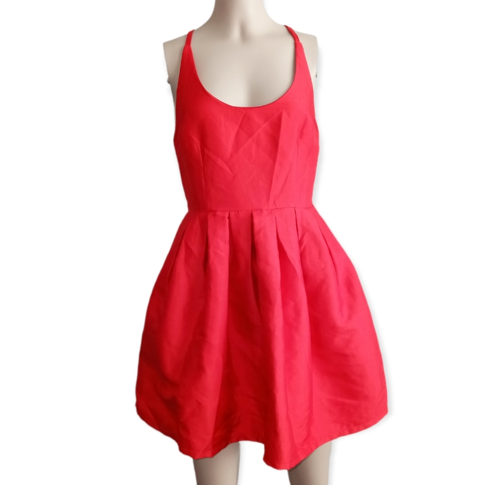 RAISED BY WILD red mini bubble dress size small